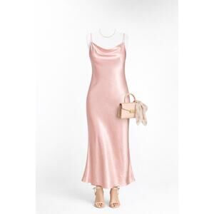 Aritzia Babaton Blush Satin Slip Dress Bia Cut Midi Silk Feel Minimalist Luxury